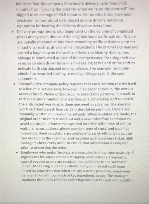 and delivery chain, is experiencing decreasing revenues and steadily losing market share