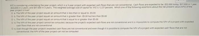  XV is considering undertaking the per project which is a year