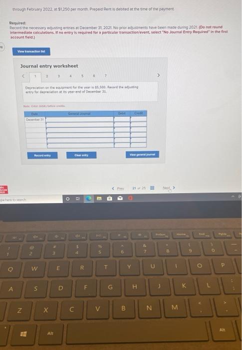 information necessary for preparing the 2021 year and adjusting entries for Bearent