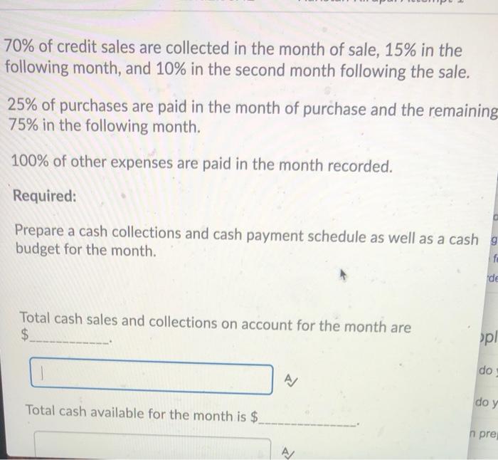 for the month of May. Cash balance, May 1st $ 30,750 Cash