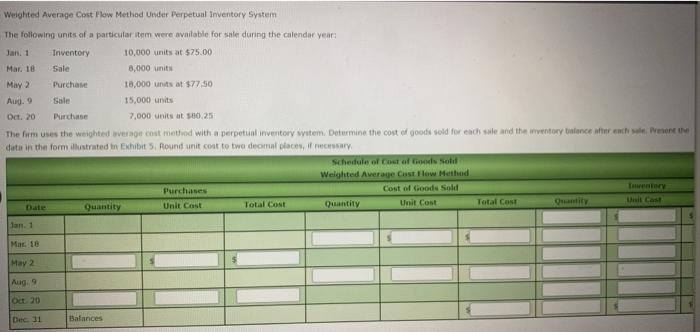 WCS12 are as follows: Oct. 1 Inventory 300 units at $8 13