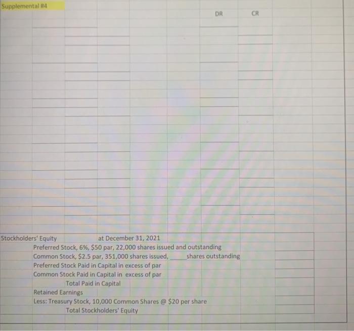 the format. can u show the work/math? thank u! Supplemental 4 The