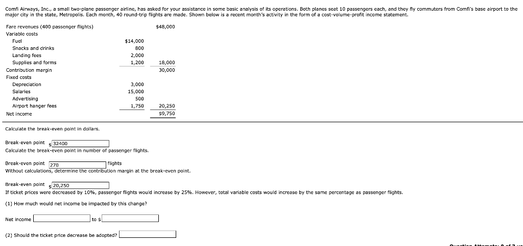 i just need help on this last part Comfi Airways, Inc., a