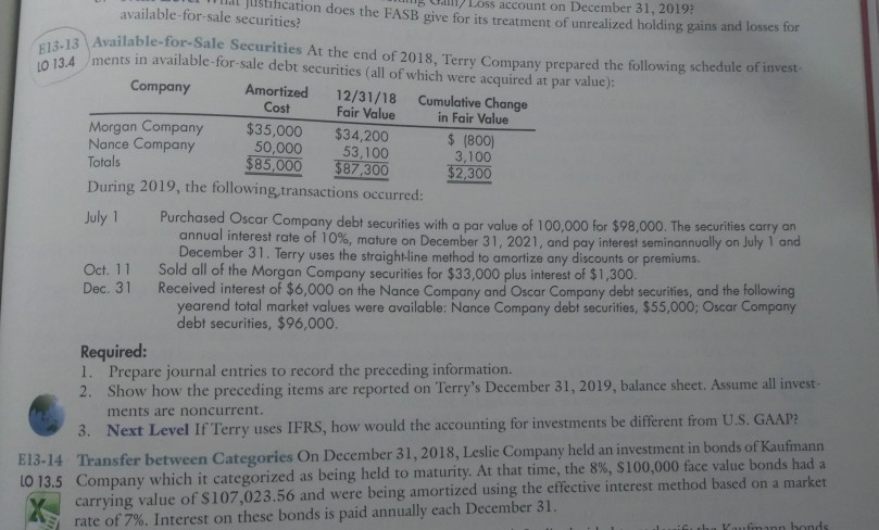 please help me with the question; E13-13. 1.) 2.) 3.) thanks so