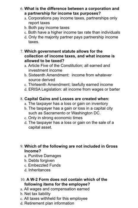 6. What is the difference between a corporation and a partnership