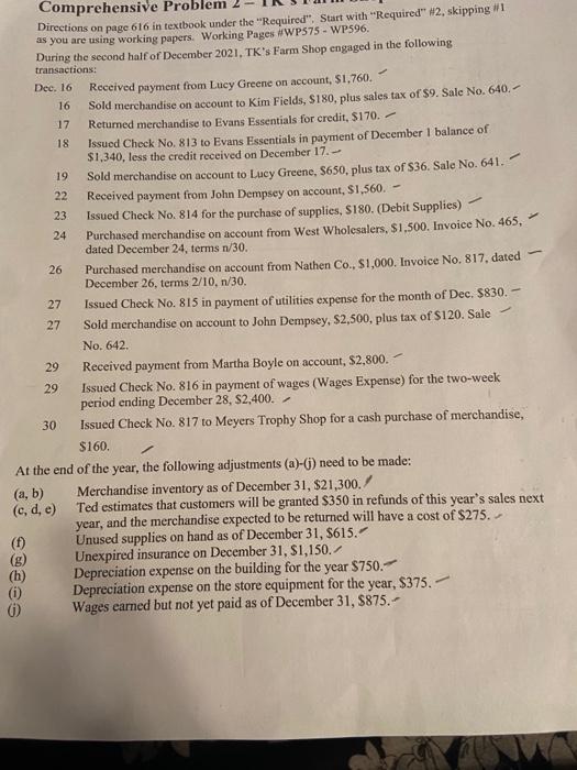 can someone help please 24 Comprehensive Problem Directions on page 616 in