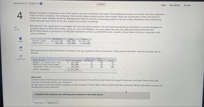  Homework 9 Chapter 9 Help Save & Exit Submit 4 30