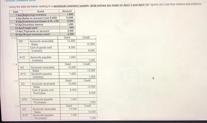  Question completion sus Using the data set below relating to a