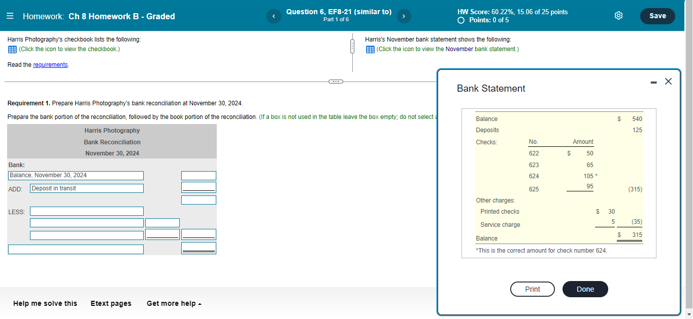 (similar to) Part 1 of 6 HW Score: 60.22%, 15.06 of 25