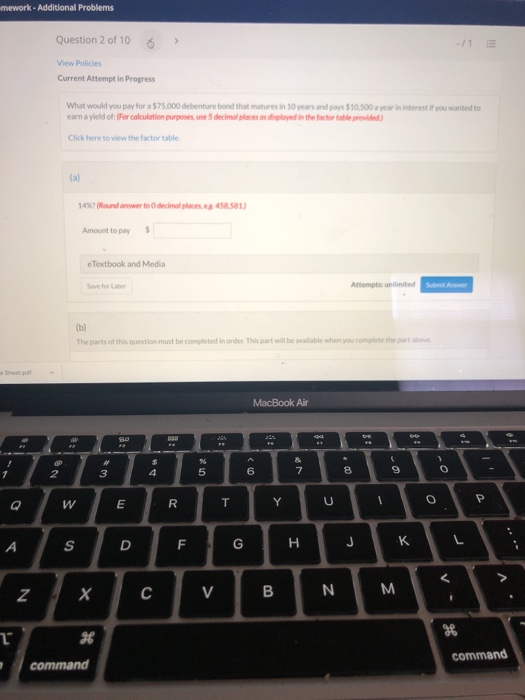 mework - Additional Problems Question 2 of 10 View Policies Current