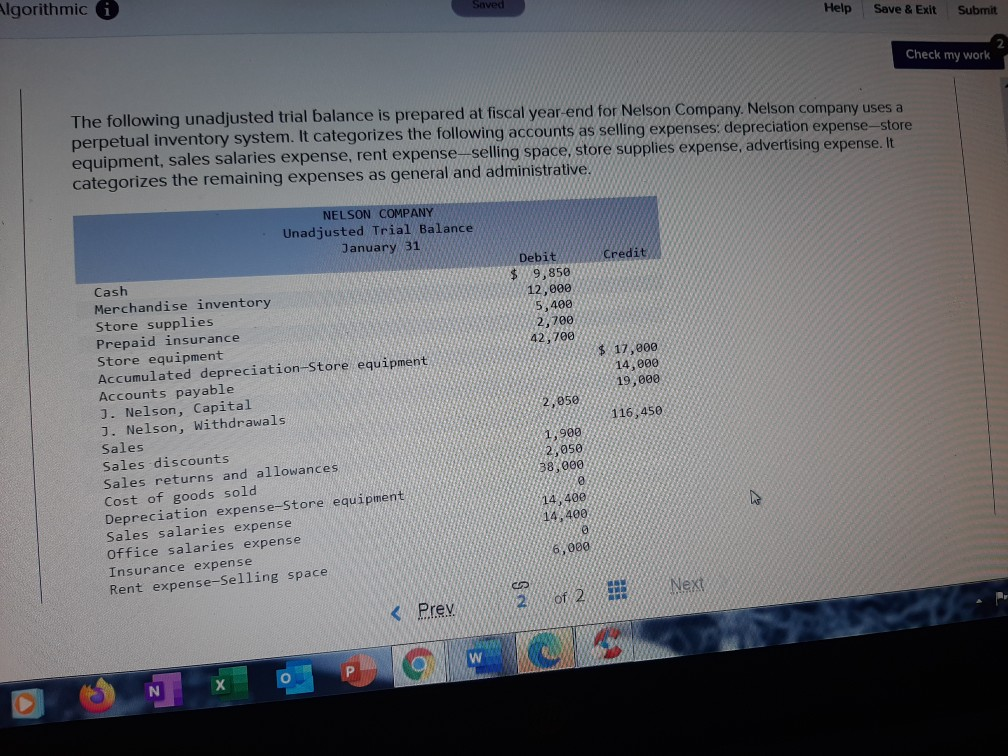 Algorithmic Saved Help Save & Exit Submit Check my work The