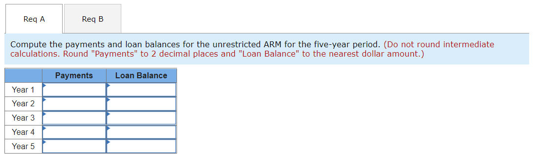A borrower has been analyzing different adjustable rate mortgage (ARM) alternatives for