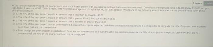  5 points XV is considering undertaking the project which is a