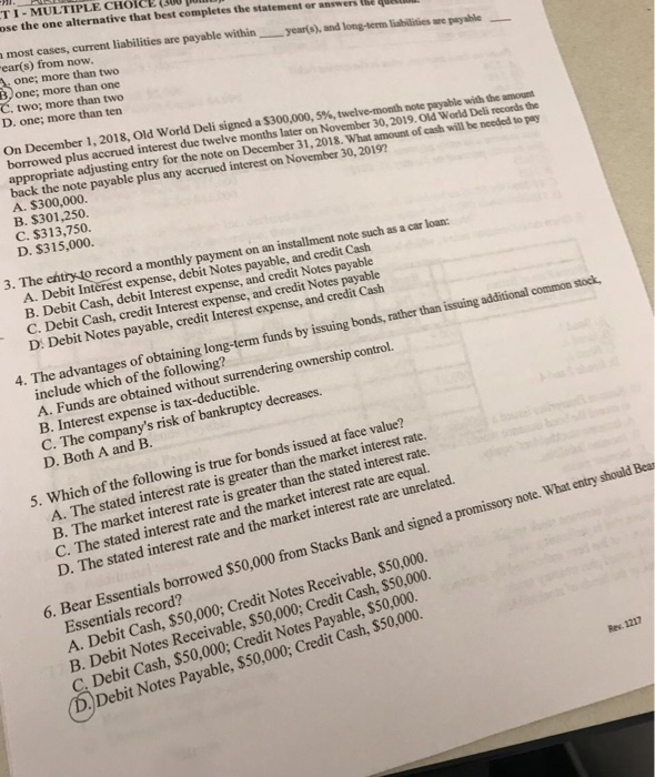 only final answers no explaining LL se e TI - MULTIPLE CHOICE