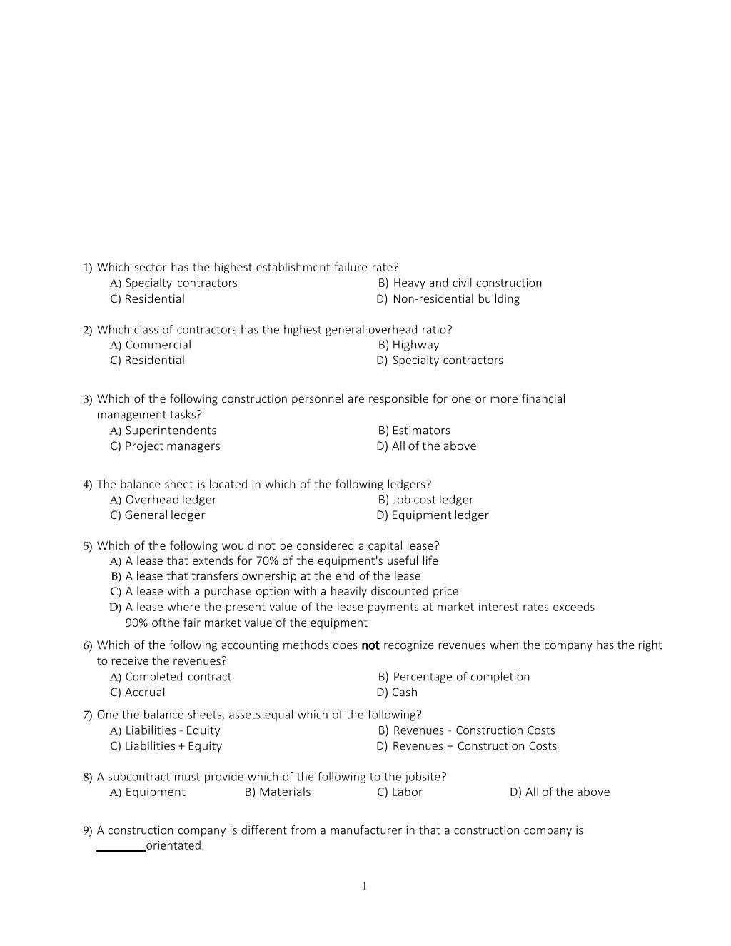 # 2-8 1) Which sector has the highest establishment failure rate? A)
