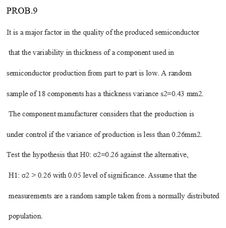 can u help me with it PROB.9 It is a major factor