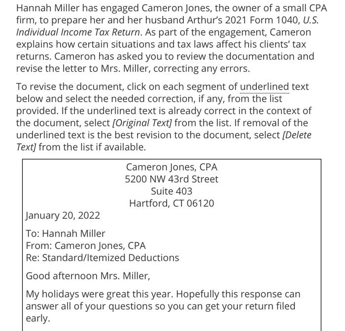  Could someone help me out with this one, please? Hannah Miller