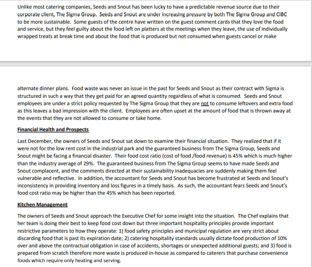 address the hospitality organization's specific situation and build a business case for