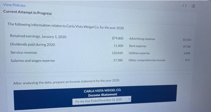  View Policies Current Attempt in Progress The following information relates to