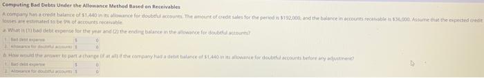  Computing Bad Debts Under the Allowance Method Based on Receivables A
