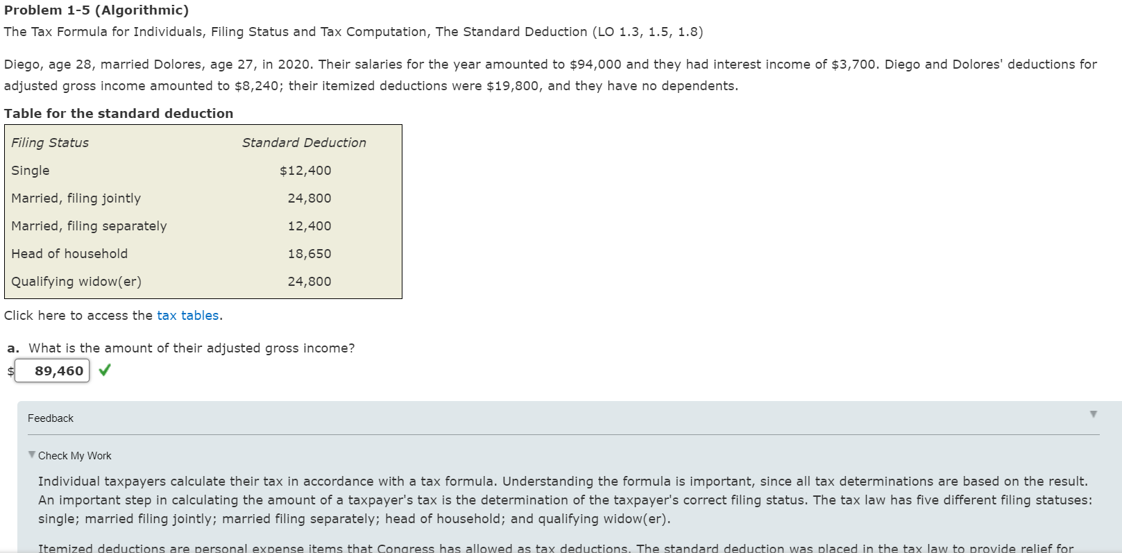  How do I calculate tax liability?? Please help Problem 1-5 (Algorithmic)