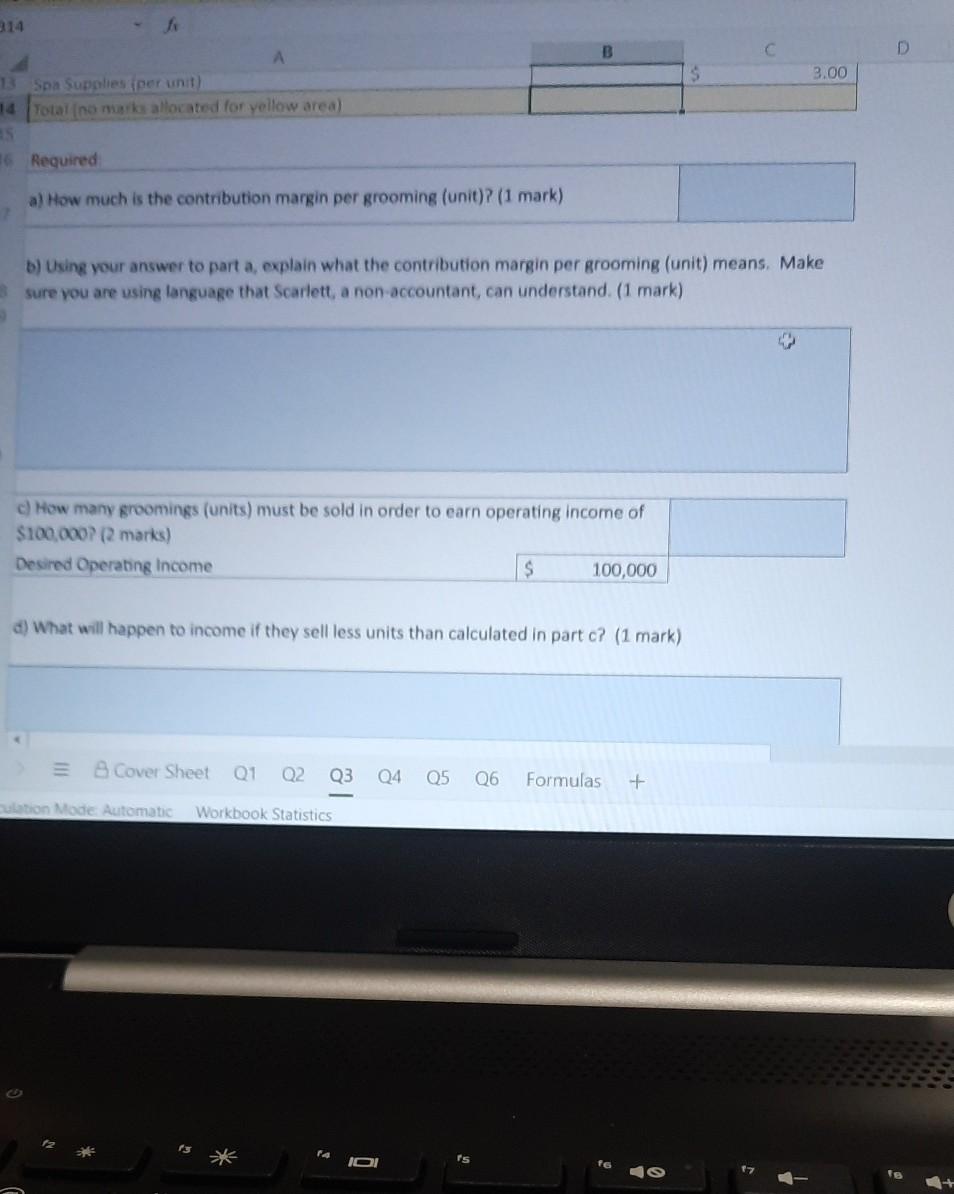 Analysis (12 marks) C D 2 Scarlett Jackson operates a puppy spa