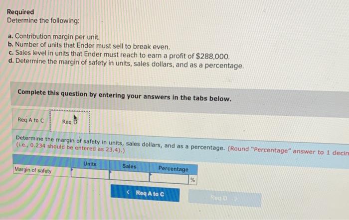 in units that Ender must reach to earn a profit of $288,000.