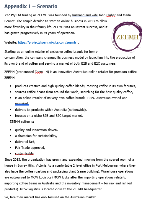 Read the appendix 1 below and then address the questions.You need to