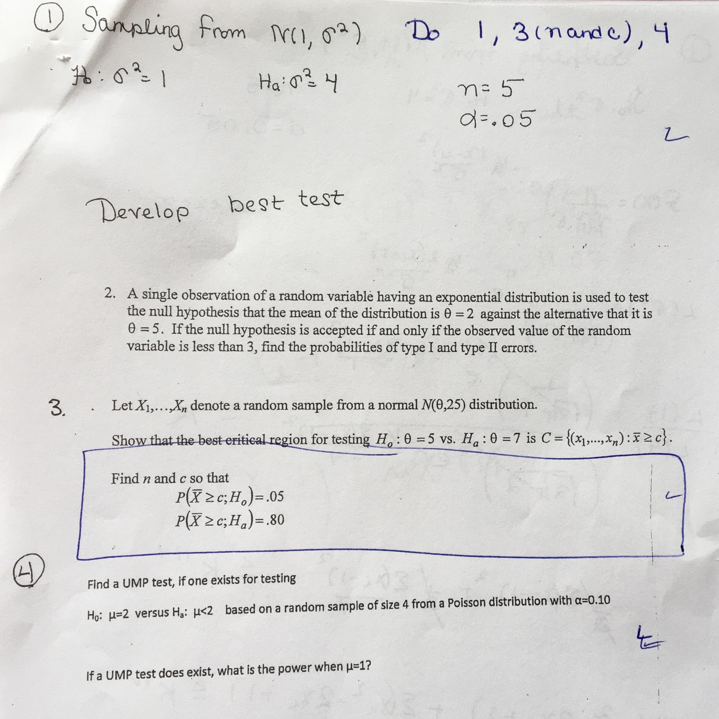 Pleased help?! Q1,3,4 Sampling from NII, (2) Do 1, 3 (nandc), 4