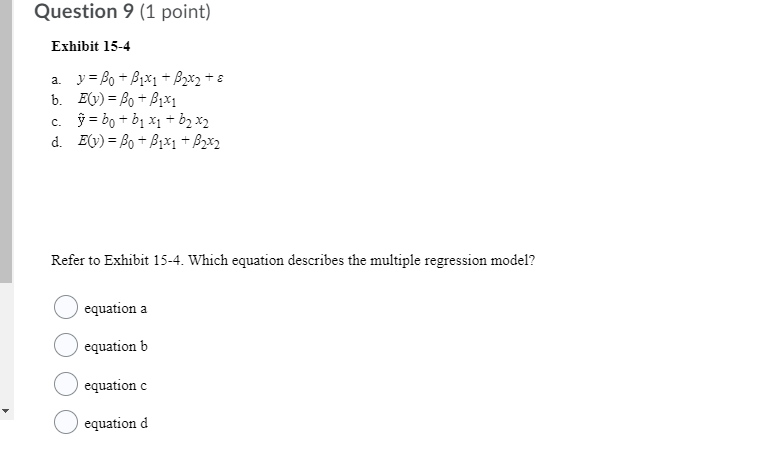 ANOVA df SS MS F Regression 2590.78 1295.39 Residual 1204.24 Coefficients Standard