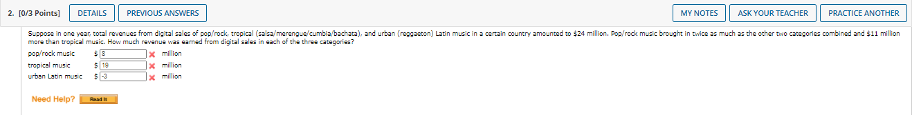  2. [0/3 Points] DETAILS PREVIOUS ANSWERS MY NOTES ASK YOUR TEACHER