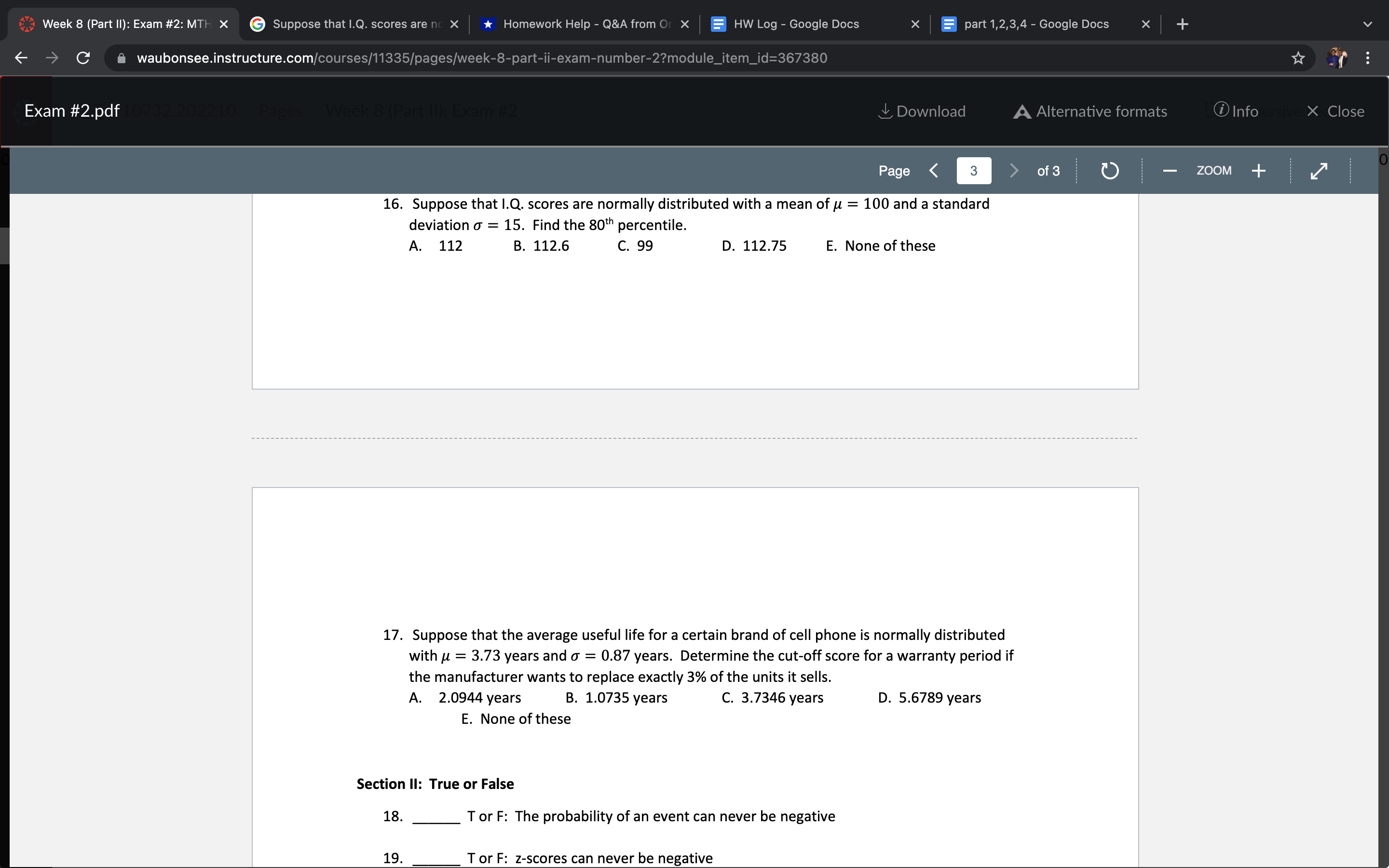 the probability distribution table shown in problem #1. Round your answer to