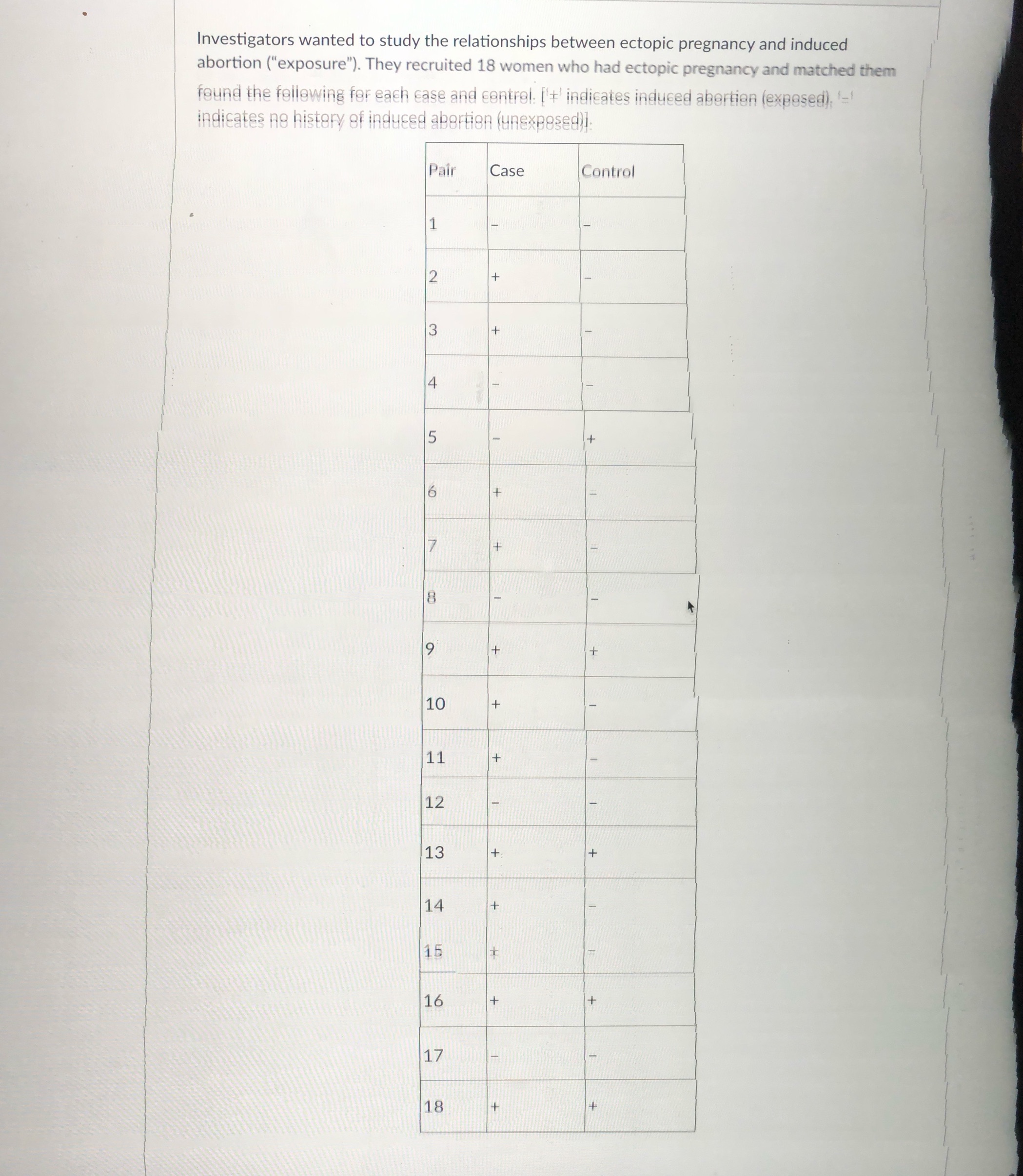 Calculate or for a matched pairs Analysis Part B. Interpret or for