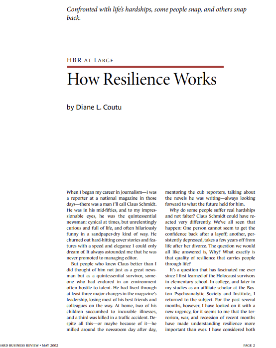 argument and/or specific example or experience that validates (or invalidates) article concepts.What