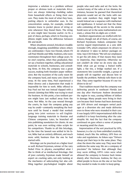 Resilience Works The Idea in Brief The Idea in Practice These are