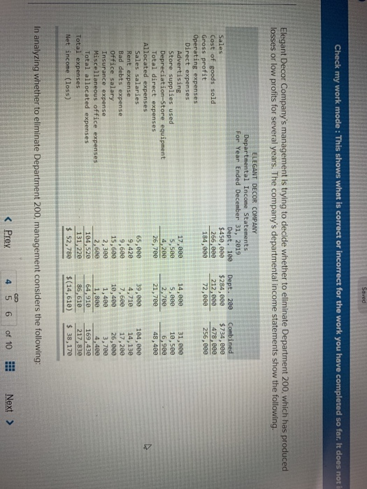  Check my work mode : This shows what is correct or
