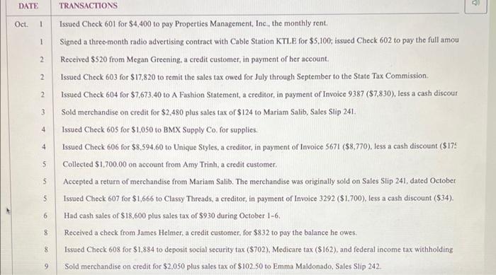 Fashion Rack during the month of October 20X1. INTRODUCTION The Fashion Rack