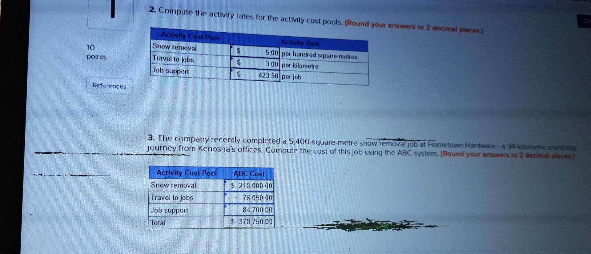  2 Compute the activity rates for the activity cost pools (Round