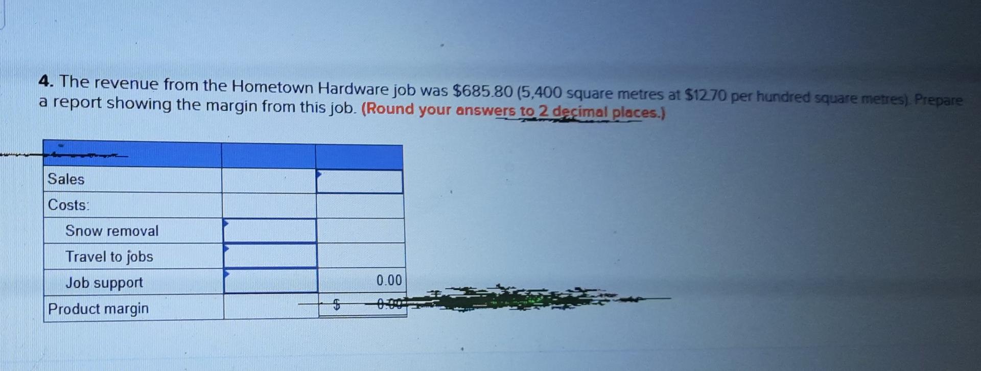 your answers to 2 decimal places.) 10 points Activity Cost Pool Snow