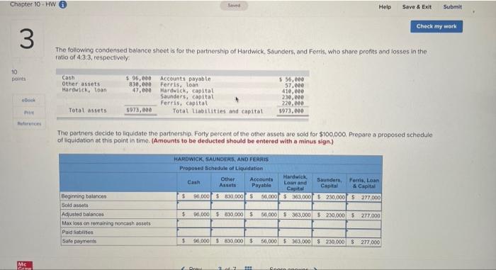  Chapter 10 - HW Seved Help Save & Exit Submit Check