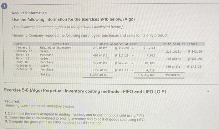 please do all 3 worksheets 0 Required Information Use the following Information