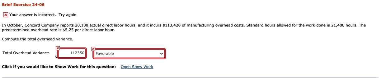  Brief Exercise 24-06 x Your answer is incorrect. Try again. In