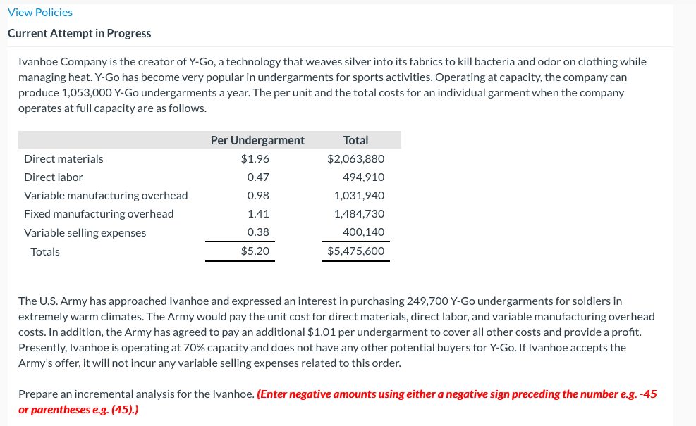 View Policies Current Attempt in Progress Ivanhoe Company is the creator