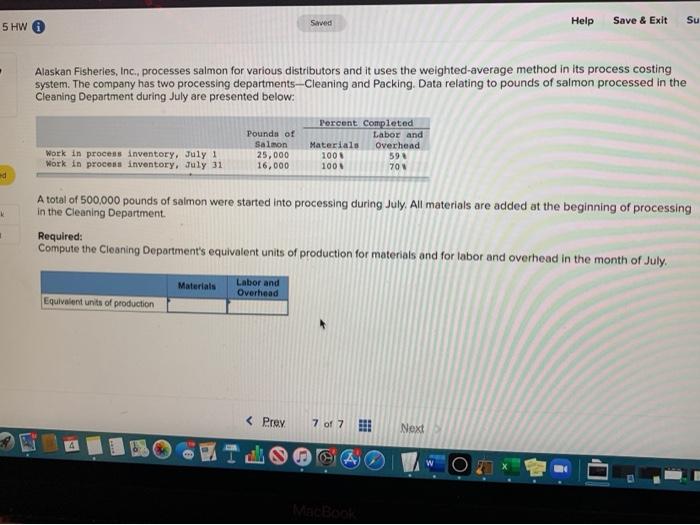  Swed Help 5 HW Su Save & Exit - Alaskan Fisheries,