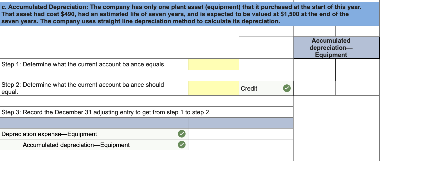 separate case below for year ended December 31. Assume no other adjusting