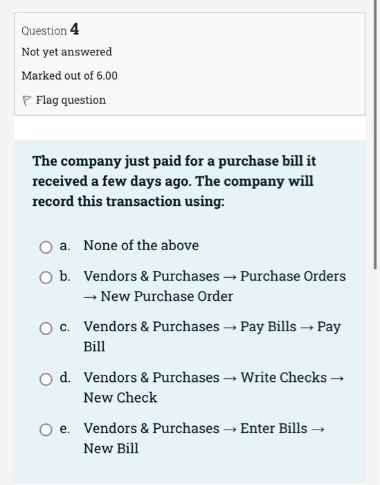 some items to a customer it has never done business with before.