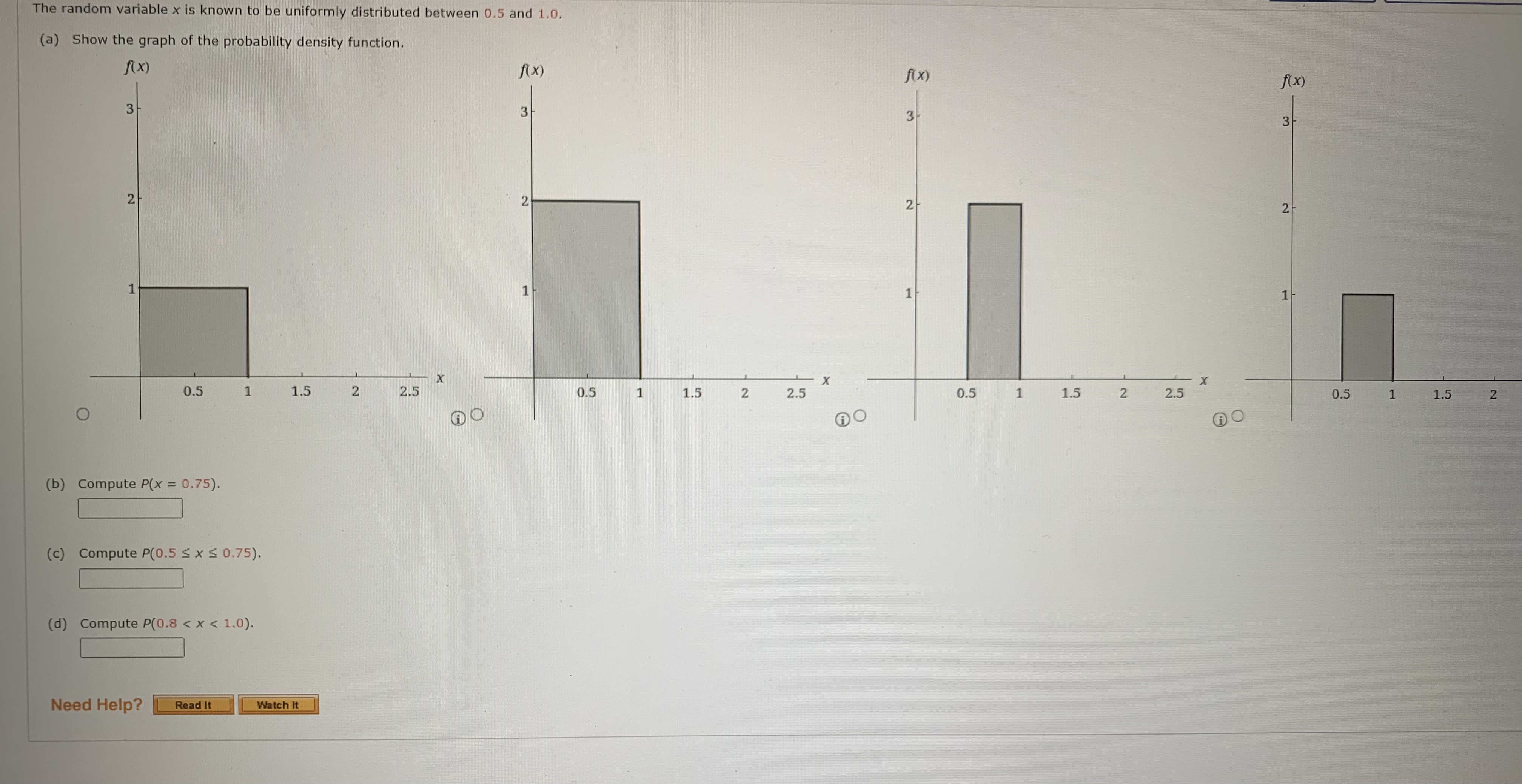 The random variable x is known to be uniformly distributed between 10