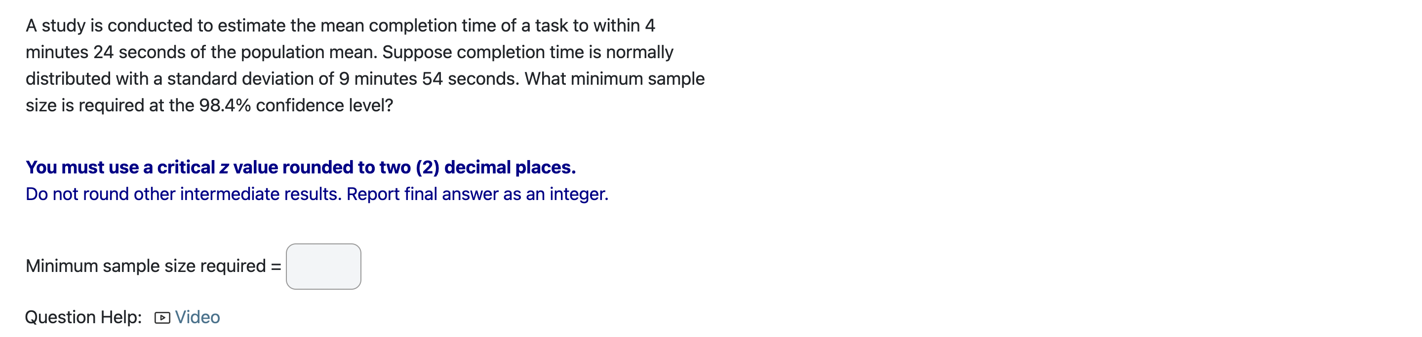 population mean u. a) The point estimate 5: = D b) The