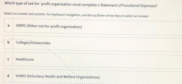 keyboard navigation, use the up/down arrow keys to spleet an answer. $400