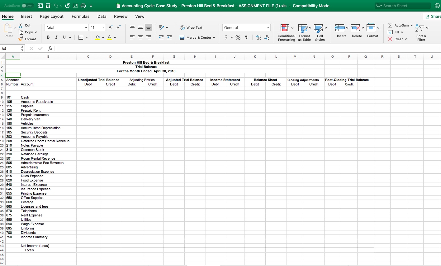 please help me explaining this information in excel AutoSave OFF Accounting Cycle